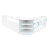 Conjunto de Balcões Comerciais com Luz LED "HYPERION" LM60 + B1500 + K1500 + TB60 – cor Branco