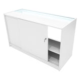 Conjunto de Balcões Comerciais com Luz LED "HYPERION" LM60 + B1500 + K1500 + TB60 – cor Branco