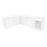 Conjunto de Balcões Comerciais com Luz LED "HYPERION" LM60 + B1500 + K1500 + TB60 – cor Branco
