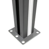 Vedação de Exterior em WPC e Alumínio – 8xPainéis Quadrado + 1xOblíquo + 9xPostes com LED | Marrom