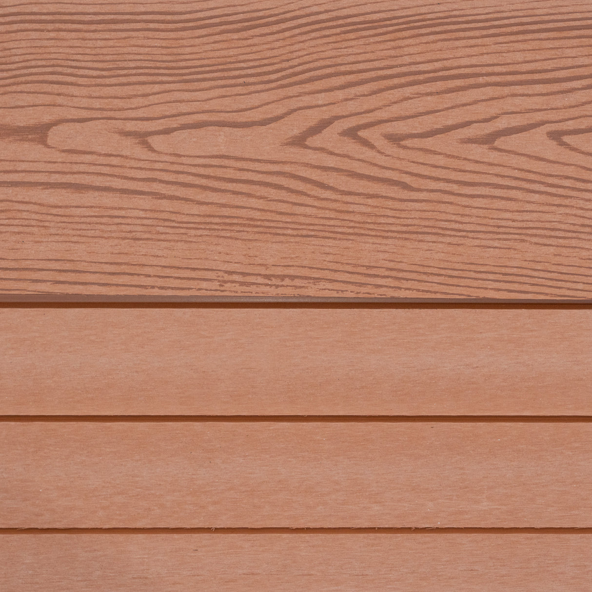 Vedação de Exterior em WPC e Alumínio – 1xPainel Quadrado + 1xOblíquo + 2xPostes com LED | Marrom