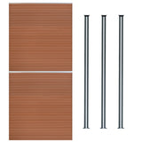 Vedação de Exterior em WPC e Alumínio – 2 Painéis + 3 Postes | Marrom
