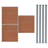 Vedação de Exterior em WPC e Alumínio – 3 Painéis + 4 Postes | Marrom