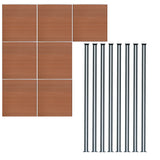 Vedação de Exterior em WPC e Alumínio – 8 Painéis + 9 Postes | Marrom