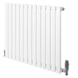 Radiador de coluna oval branco com 12 painéis verticais, acabamento liso e válvulas de controle em metal prateado, dimensões 600 mm x 780 mm