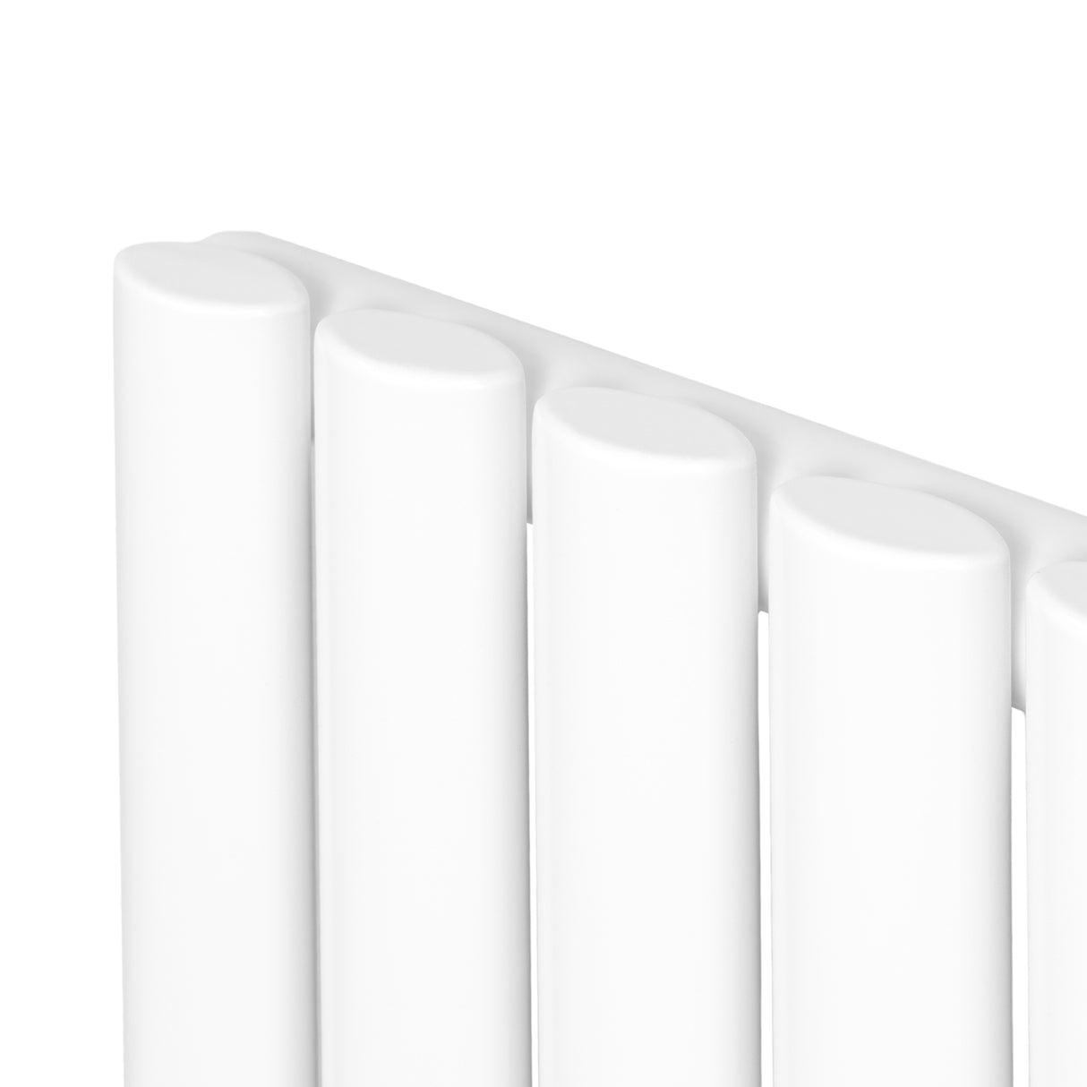 Radiador de coluna simples oval branco, com design elegante e acabamento liso, medindo 600 mm x 1200 mm, ideal para aquecimento eficiente