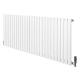 Radiador de coluna simples oval branco, com 600 mm de altura e 1620 mm de largura, apresentando acabamento liso e moderno