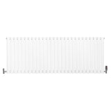 Radiador de coluna simples oval branco, com válvulas, medindo 600 mm x 1620 mm, apresentando acabamento liso e moderno