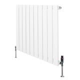 Radiador plano de coluna simples, 600 x 700 mm, com acabamento branco e válvulas metálicas, ideal para aquecimento eficiente