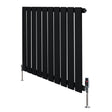 Radiador plano de coluna simples, 600 x 700 mm, com acabamento preto fosco e válvulas metálicas, ideal para aquecimento eficiente
