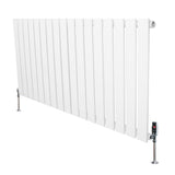 Radiador plano de coluna simples, branco, com design vertical e válvulas, medindo 600 x 1190 mm, ideal para aquecimento eficiente