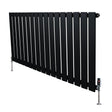 Radiador plano de coluna simples, 600 x 1190 mm, com acabamento preto fosco e válvulas, ideal para aquecimento eficiente e moderno
