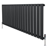 Radiador plano de coluna simples cinza antracite, com design moderno e listras retas, medindo 600 x 1400 mm, ideal para aquecimento