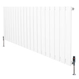 Radiador plano de coluna simples, 600 x 1400 mm, acabamento branco, com válvulas metálicas, design moderno e elegante