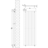 Radiador plano de coluna simples cinzento antracite, dimensões 1600 x 560 mm, com design elegante e linhas retas, ideal para aquecimento moderno