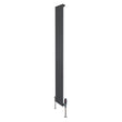 Radiador plano de coluna simples cinzento antracite, 1800 mm x 280 mm, com válvulas, design elegante e moderno, ideal para aquecimento