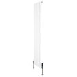 Radiador plano de coluna simples branco, 1800 mm x 420 mm, com acabamento liso e válvulas metálicas na base para aquecimento eficiente