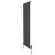 Radiador plano de coluna única cinzento antracite, com design vertical e válvulas, medindo 1800 mm x 560 mm, ideal para aquecimento