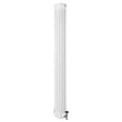 Radiador tradicional branco de 4 colunas, 1800 x 200 mm, com válvulas, apresentando acabamento liso e design elegante e moderno