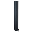 Radiador tradicional de 4 colunas em cinza antracite, com acabamento liso e design vertical, ideal para aquecimento eficiente