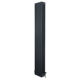 Radiador tradicional de 4 colunas em cinza antracite, com acabamento liso e design vertical, ideal para aquecimento eficiente
