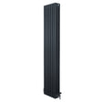 Radiador tradicional de 4 colunas, cinza antracite, com acabamento liso e válvulas, ideal para aquecimento em ambientes modernos