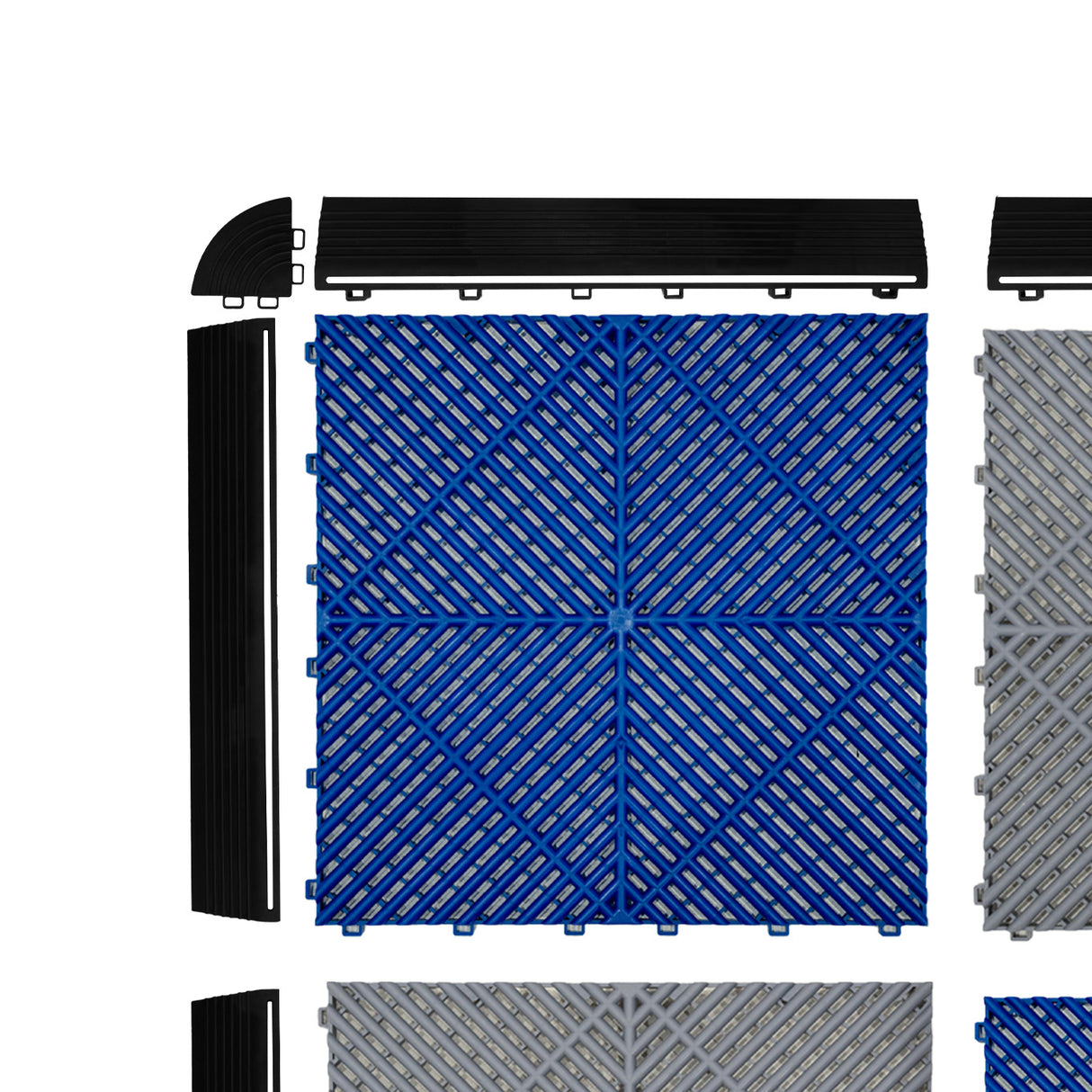 Placas de Polipropileno com Canais de Ventilação (120un) e Bordas - Cinza (60un) e Azul (60un)