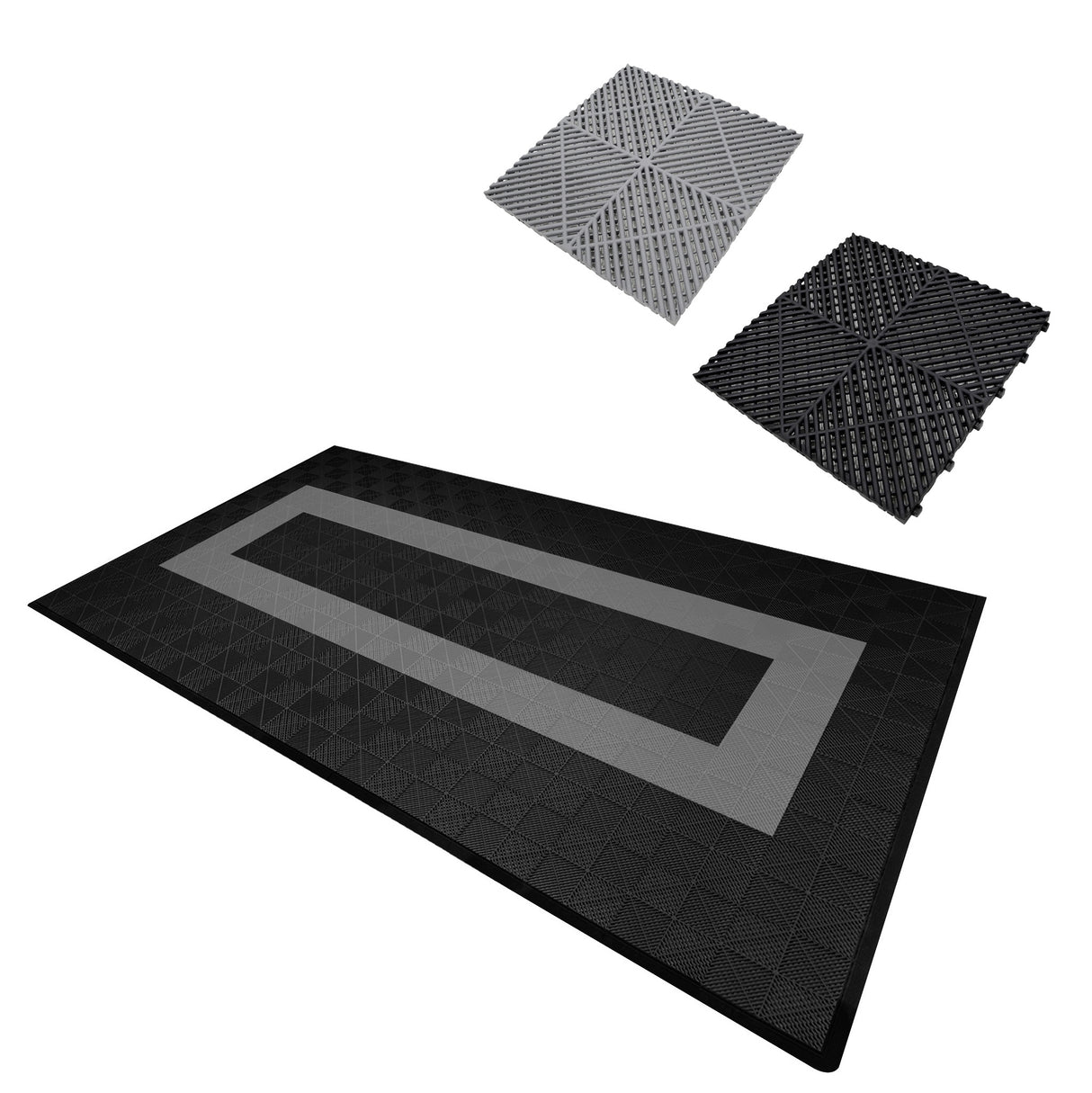 Placas de Polipropileno com Canais de Ventilação (120un) e Bordas - Preto (90un) e Cinza (30un)