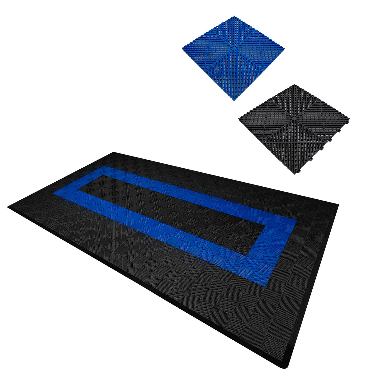 Placas de Polipropileno com Canais de Ventilação (120un) e Bordas - Preto (90un) e Azul (30un)