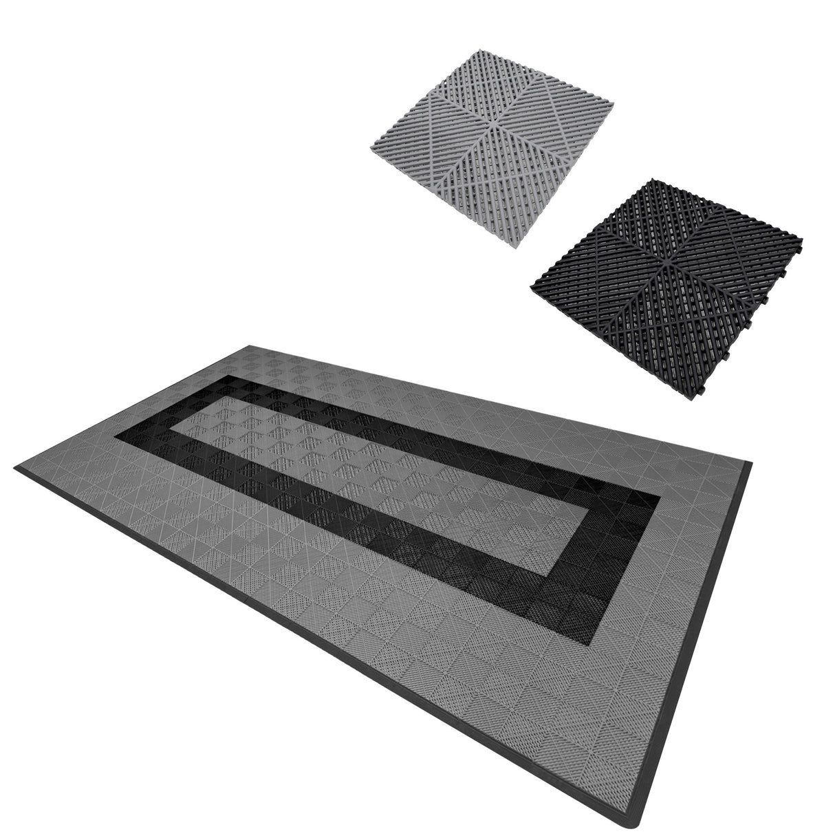 Placas de Polipropileno com Canais de Ventilação (120un) e Bordas - Cinza (90un) e Preto (30un)