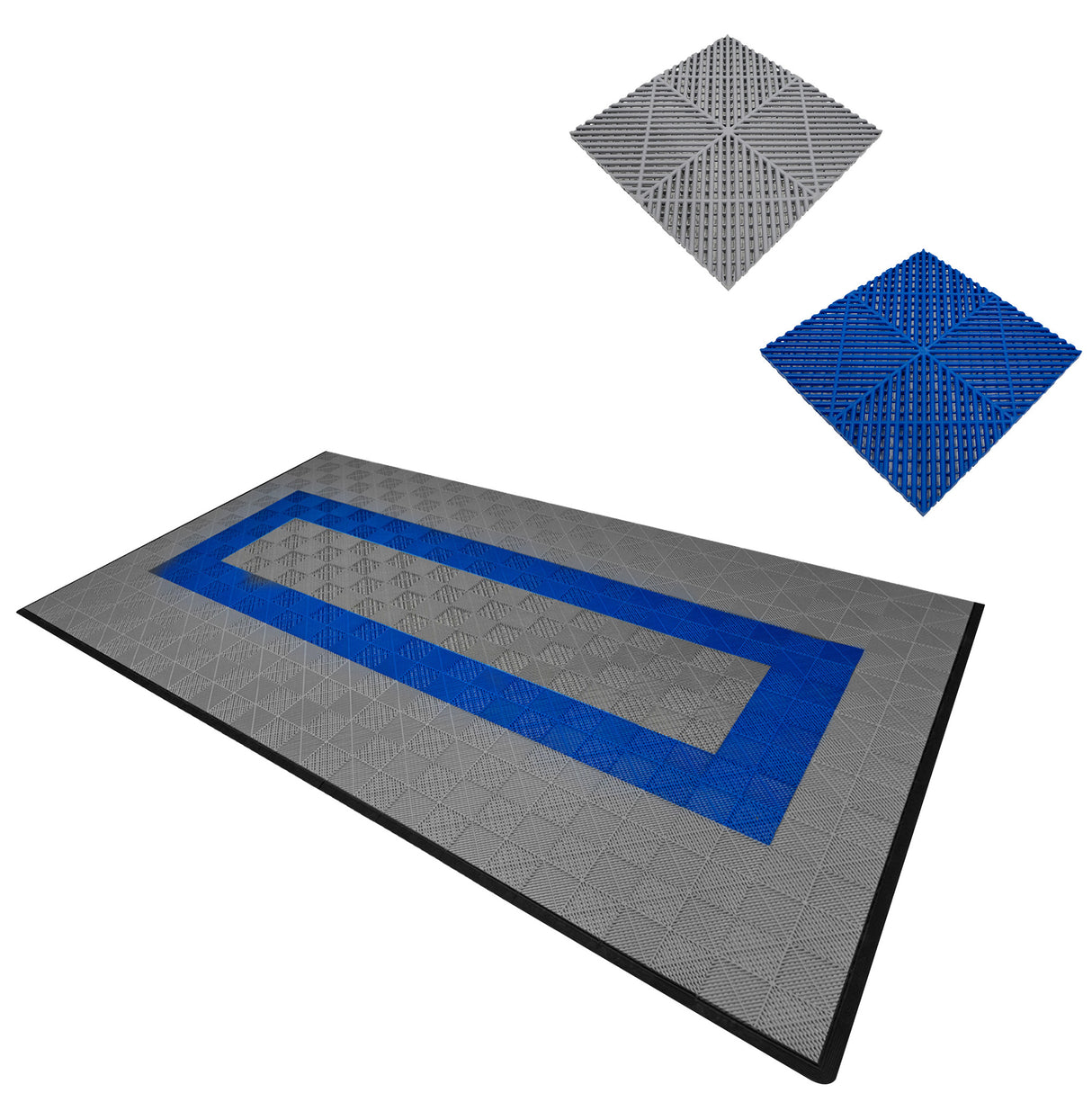 Placas de Polipropileno com Canais de Ventilação (120un) e Bordas - Cinza (90un) e Azul (30un)