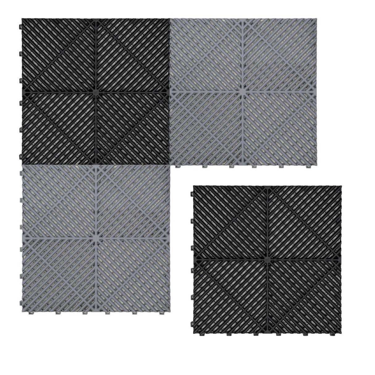 Placas de Polipropileno com Canais de Ventilação (240un) e Bordas - Preto (120un) e Cinza (120un)