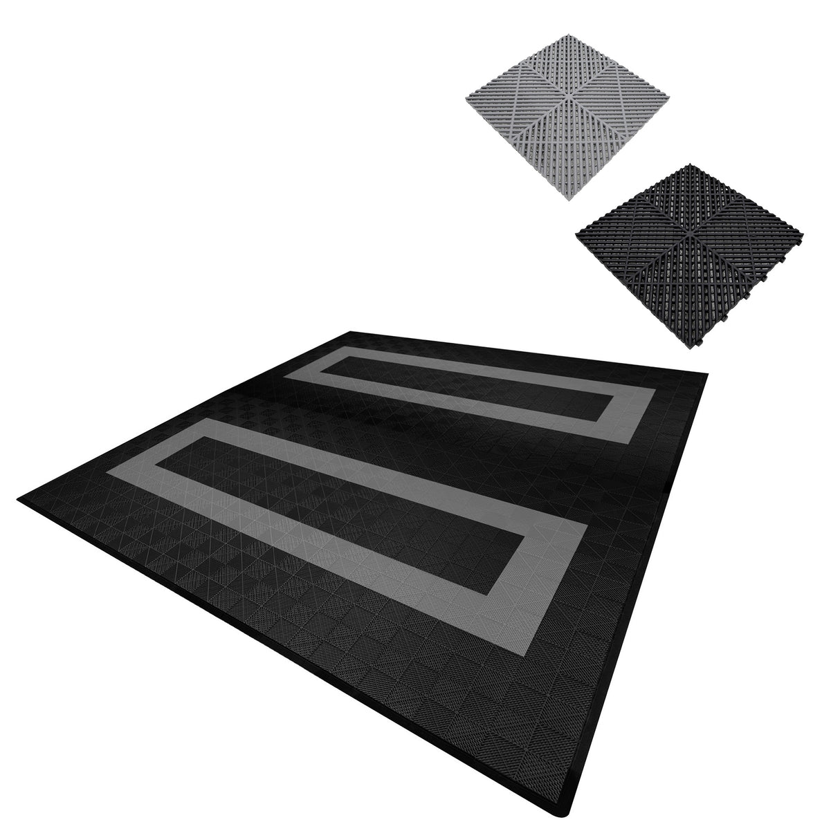 Placas de Polipropileno com Canais de Ventilação (225 un) e Bordas - Preto (165un) y Cinza (60un)