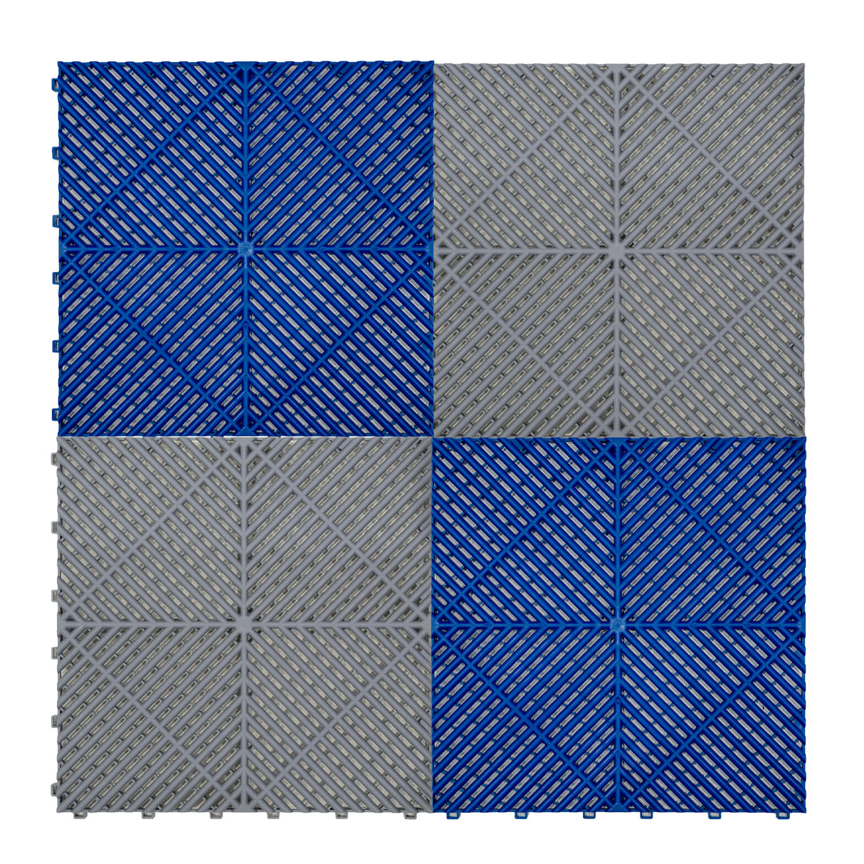 Placas de Polipropileno com Canais de Ventilação (225 un) e Bordas - Cinza (165un) y Azul (60un)