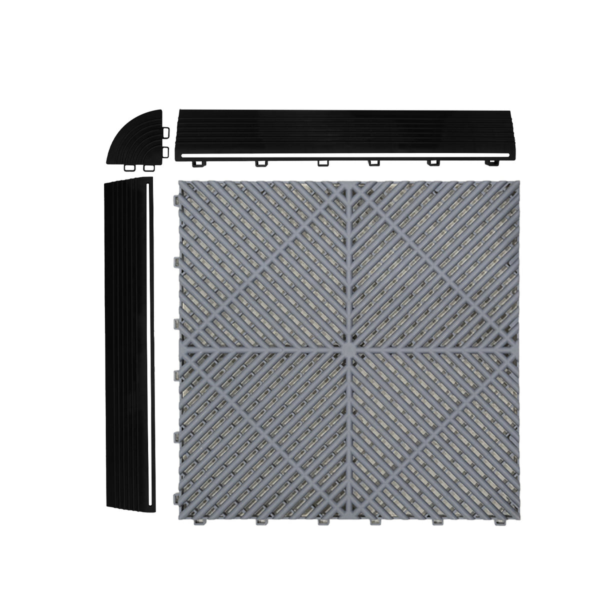 Placas de Polipropileno (120 un) com Bordas - Cinza + Luz LED Hexagonal para Teto