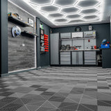 Placas de Polipropileno (120 un) com Bordas - Cinza + Luz LED Hexagonal para Teto