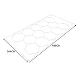 Placas de Polipropileno (120 un) com Bordas - Cinza + Luz LED Hexagonal para Teto