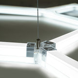 Placas de Polipropileno (120 un) com Bordas - Cinza + Luz LED Hexagonal para Teto
