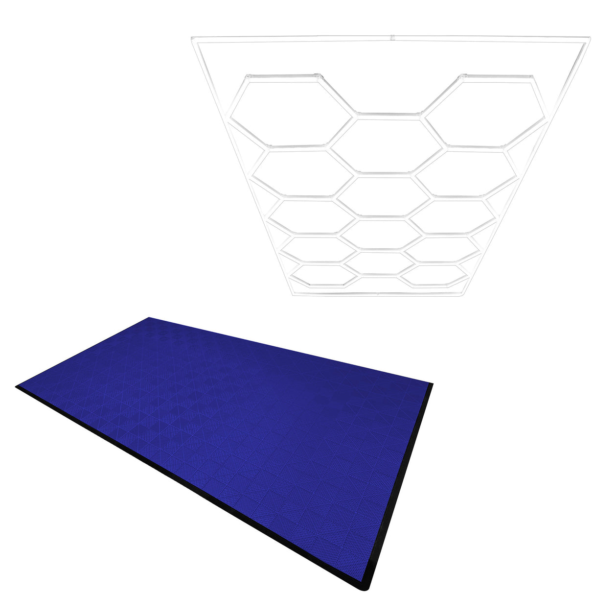 Placas de Polipropileno (120 un) com Bordas - Azul + Luz LED Hexagonal para Teto