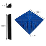 Placas de Polipropileno (120 un) com Bordas - Azul + Luz LED Hexagonal para Teto