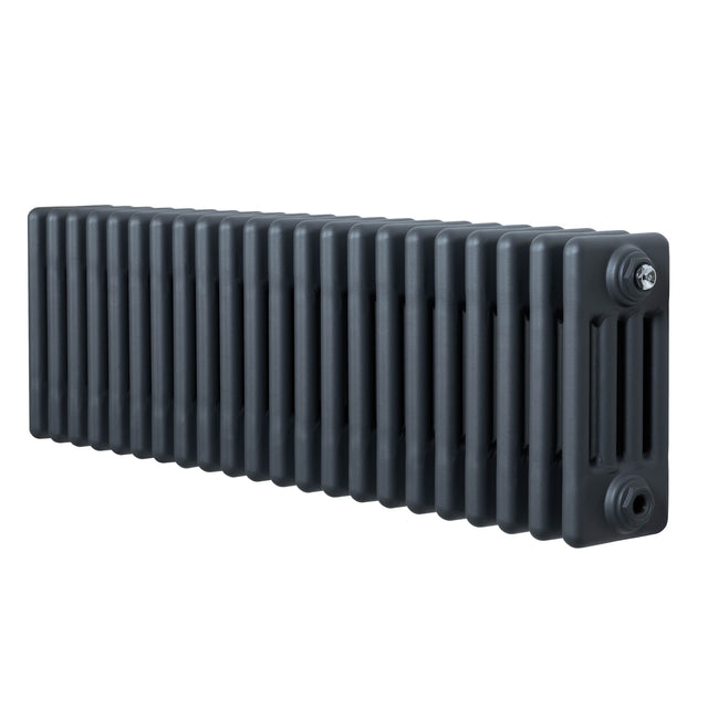 Radiador tradicional de 4 colunas em cinza antracite, com superfície lisa e design retangular, ideal para aquecimento de ambientes