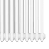 Radiador tradicional branco de 4 colunas, com acabamento liso e formato retangular, ideal para aquecimento de ambientes