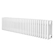 Radiador tradicional de 4 colunas em branco, com design longo e elegante, ideal para aquecer ambientes com eficiência e estilo