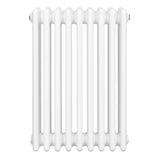 Radiador tradicional de 4 colunas, 600 x 425 mm, com acabamento branco brilhante e design clássico, ideal para aquecimento eficiente