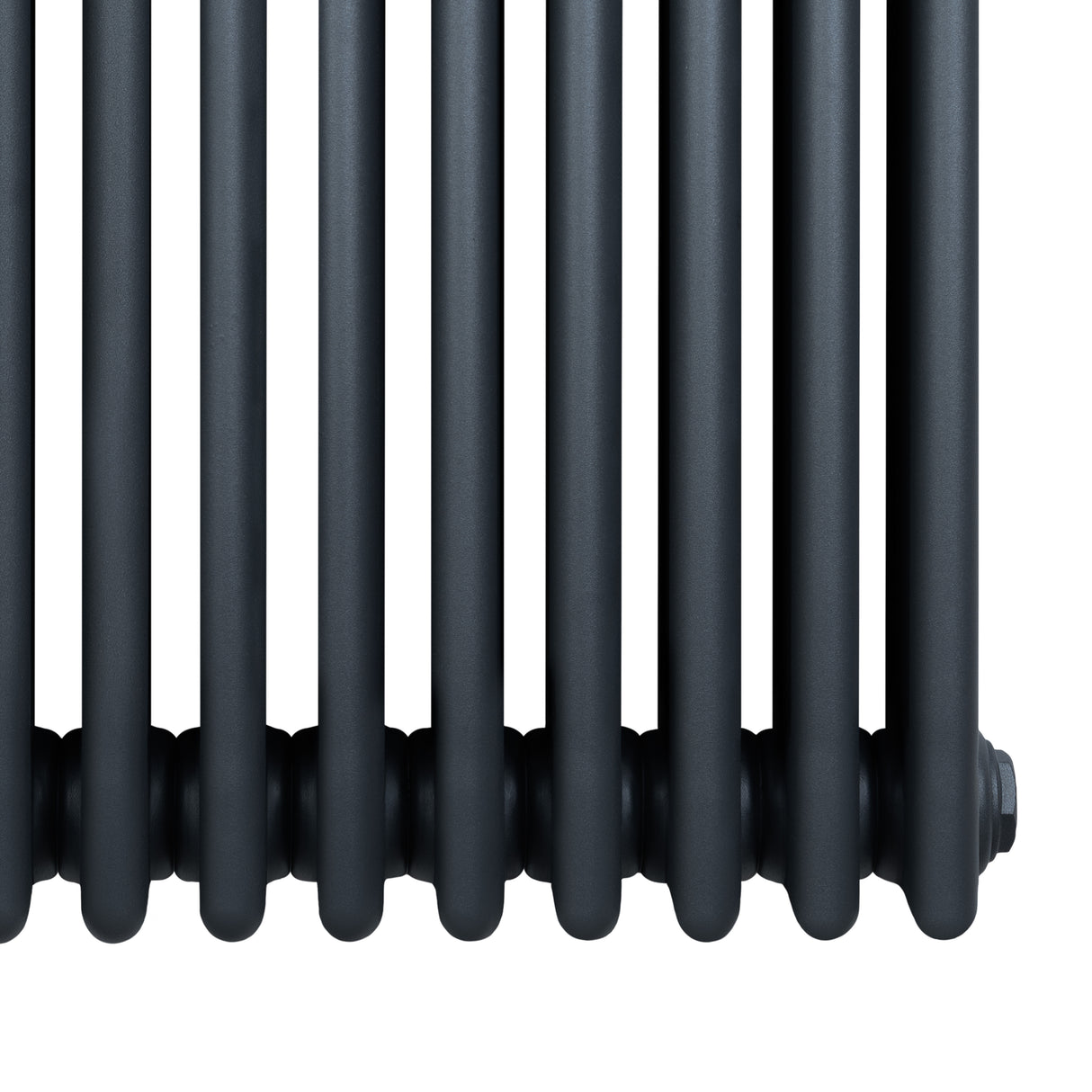 Radiador tradicional de 4 colunas em cinza antracite, com acabamento texturizado e design elegante, ideal para aquecimento eficiente
