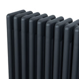 Radiador tradicional de 4 colunas em cinza antracite, com acabamento liso e formato retangular, ideal para aquecimento eficiente