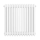 Radiador tradicional de 4 colunas em branco, com acabamento liso e formato retangular, ideal para aquecer ambientes com estilo