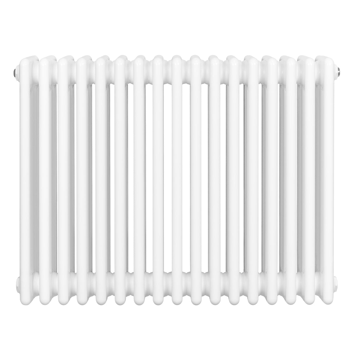 Radiador tradicional de 4 colunas em branco, com acabamento liso e formato retangular, ideal para aquecimento de ambientes