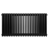Radiador tradicional preto de 4 colunas, 600 x 1190 mm, com acabamento liso e design elegante, ideal para aquecimento eficiente