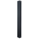 Radiador tradicional de 4 colunas em cinza antracite, com design vertical e superfície lisa, ideal para aquecimento eficiente